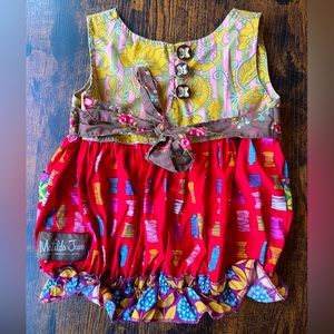 Matilda Jane “Paint By Numbers” size 2T top Spool and Thread print with florals